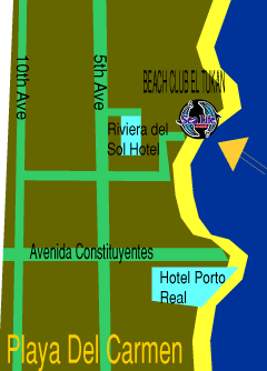 playa del carmen mexico map